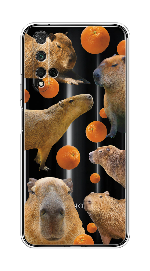 

Чехол на Honor 20/Huawei Nova 5T "Капибара и апельсины", Бежевый;оранжевый, 610550-1