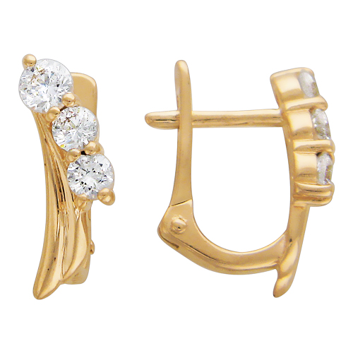 

Серьги из красного золота Эстет 01С115143, фианит, 01С115143