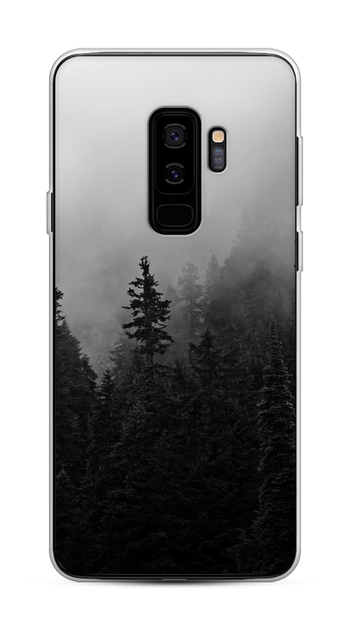 

Чехол на Samsung Galaxy S9 Plus "Туманный лес", Серый;черный, 25850-2