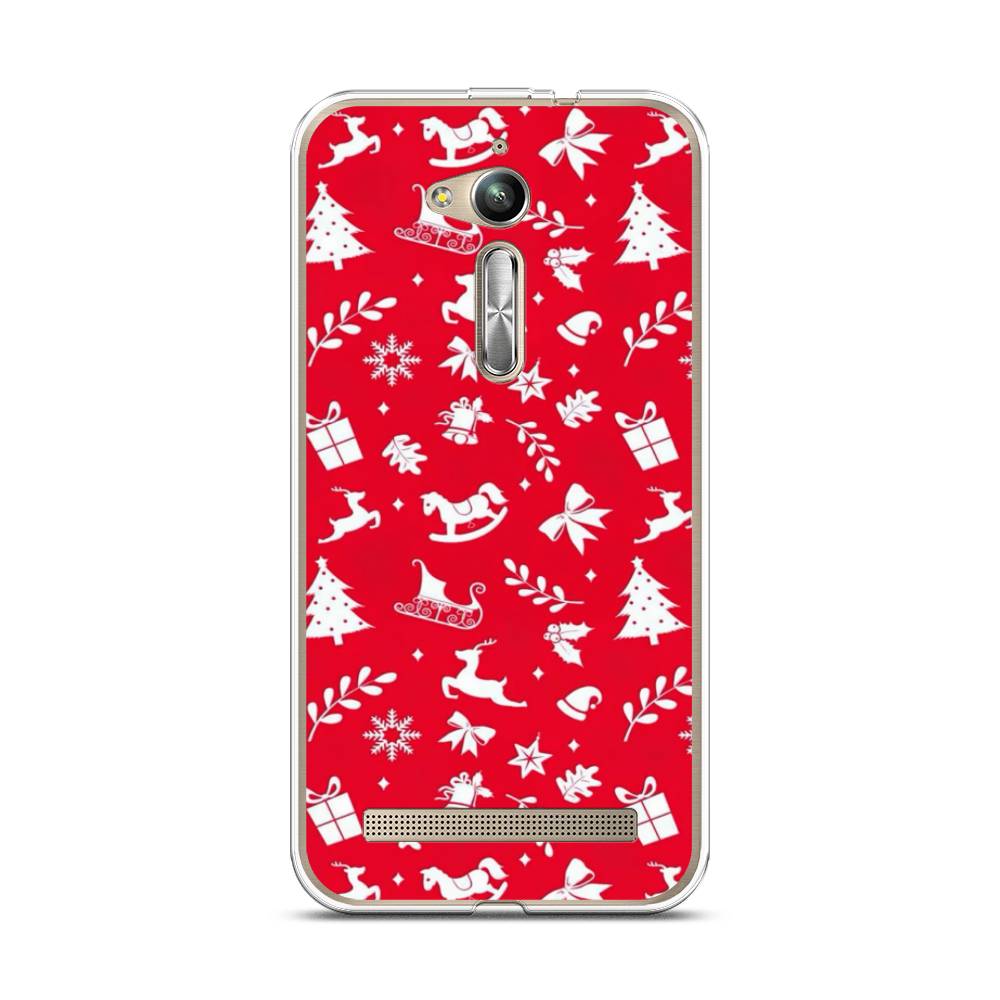 

Чехол на Asus Zenfone GO ZB500KG/500KL "Красный новогодний фон", 42250-5