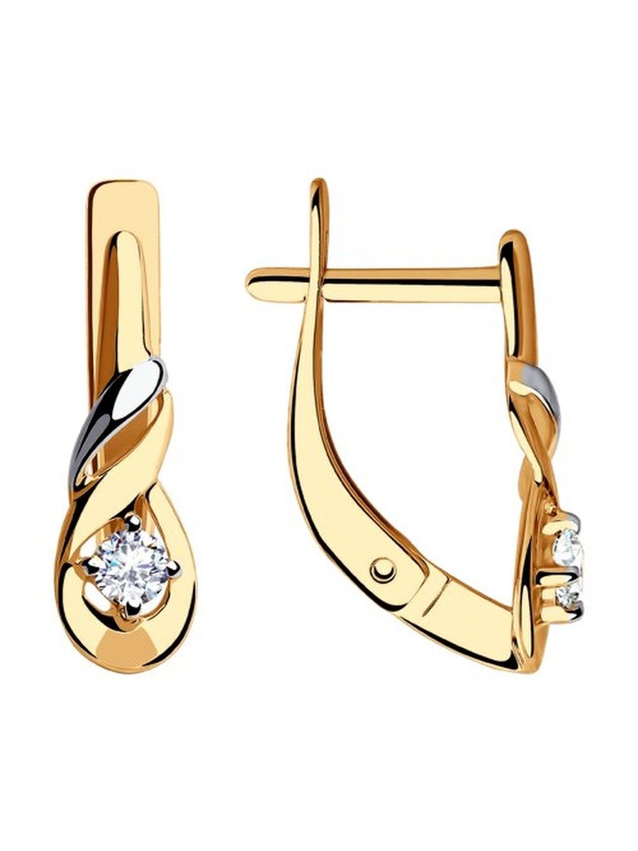 

Серьги из золота TEO MAORI 828282, фианит, 828282