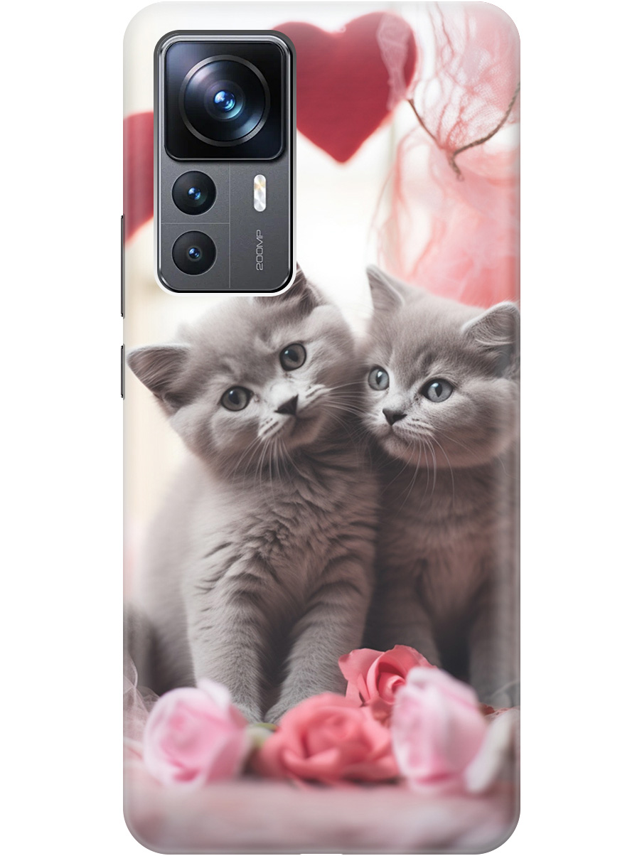 

Силиконовый чехол на Xiaomi 12T / 12T Pro с рисунком "Котики и сердечки", Красный;серый, 20000582