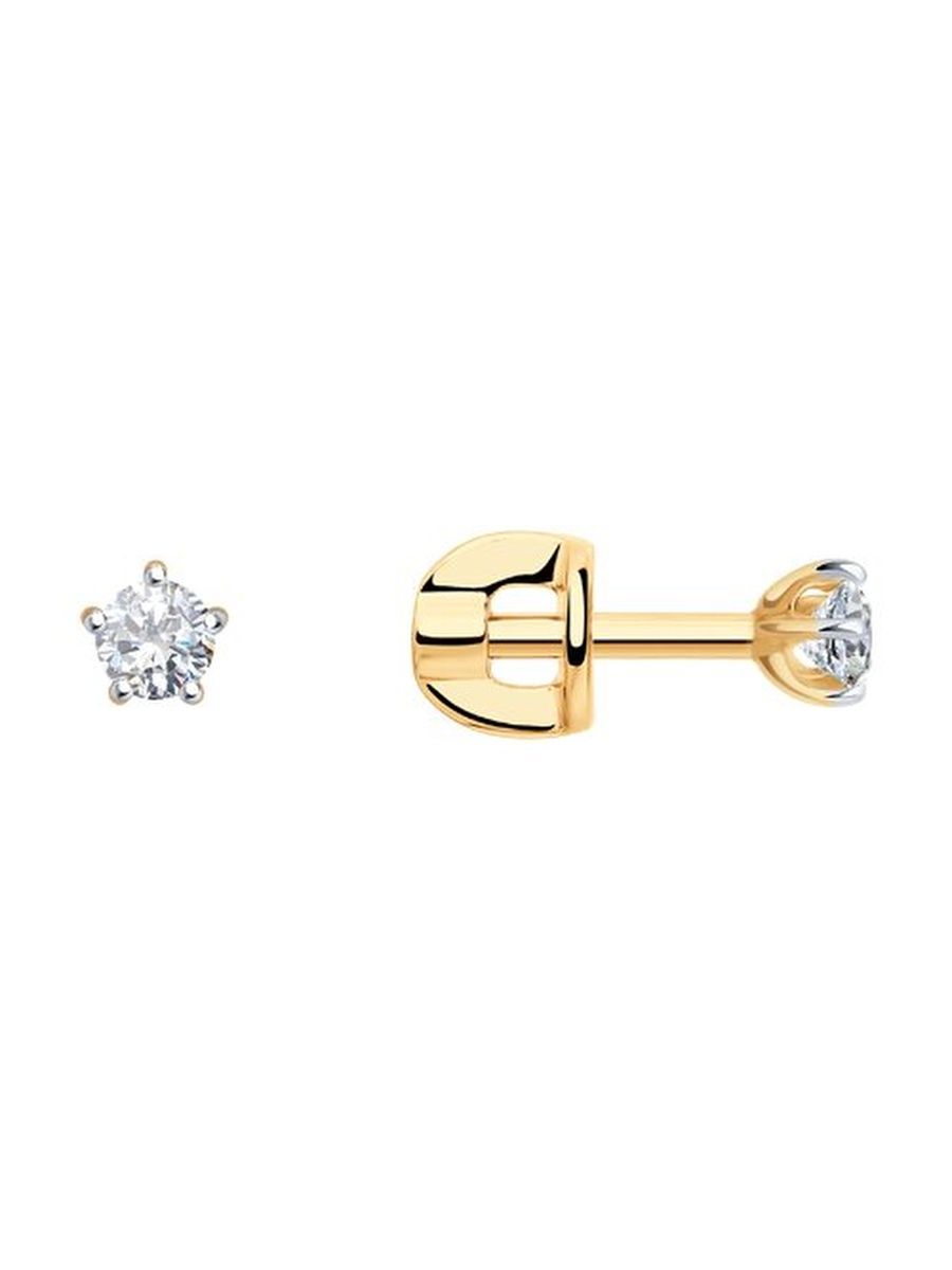 

Серьги пусеты из золота TEO MAORI 826932, фианит, 826932