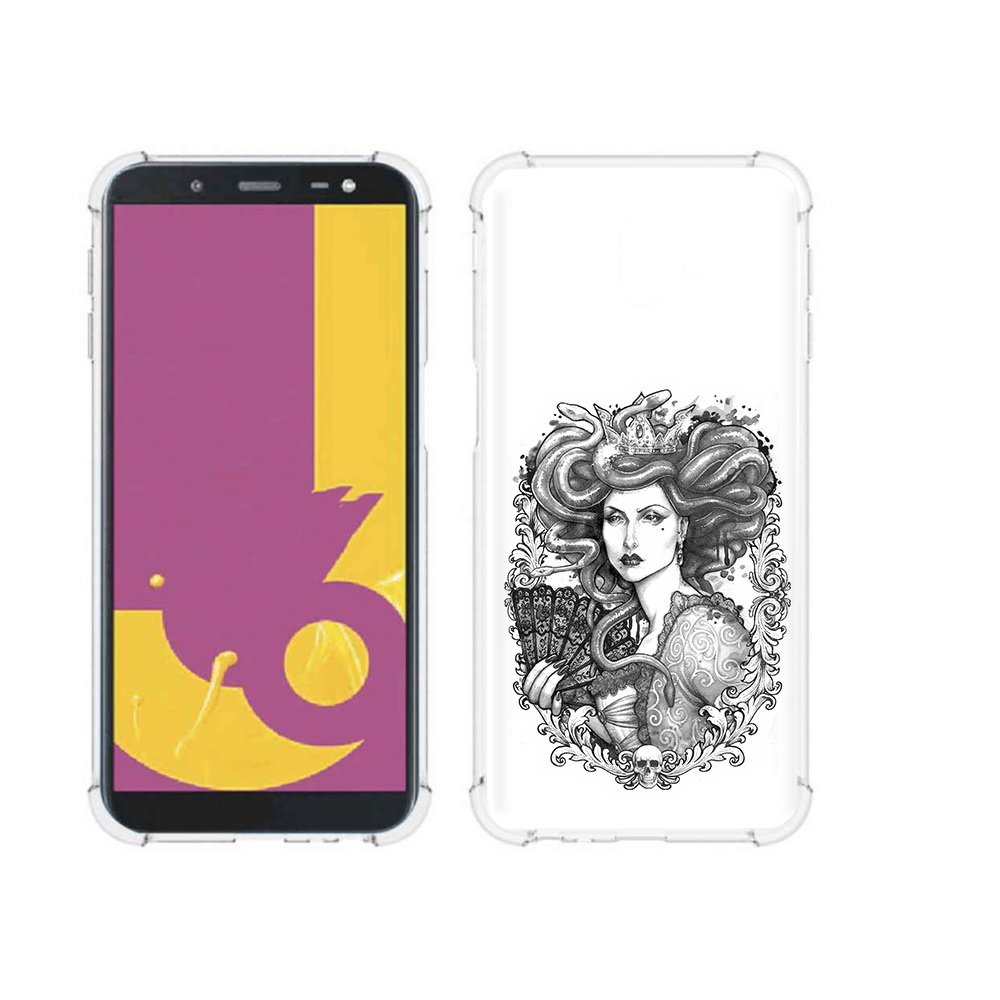 Чехол MyPads Tocco для Samsung Galaxy J6+ (2018) медуза черно белый (PT119175.557.472)