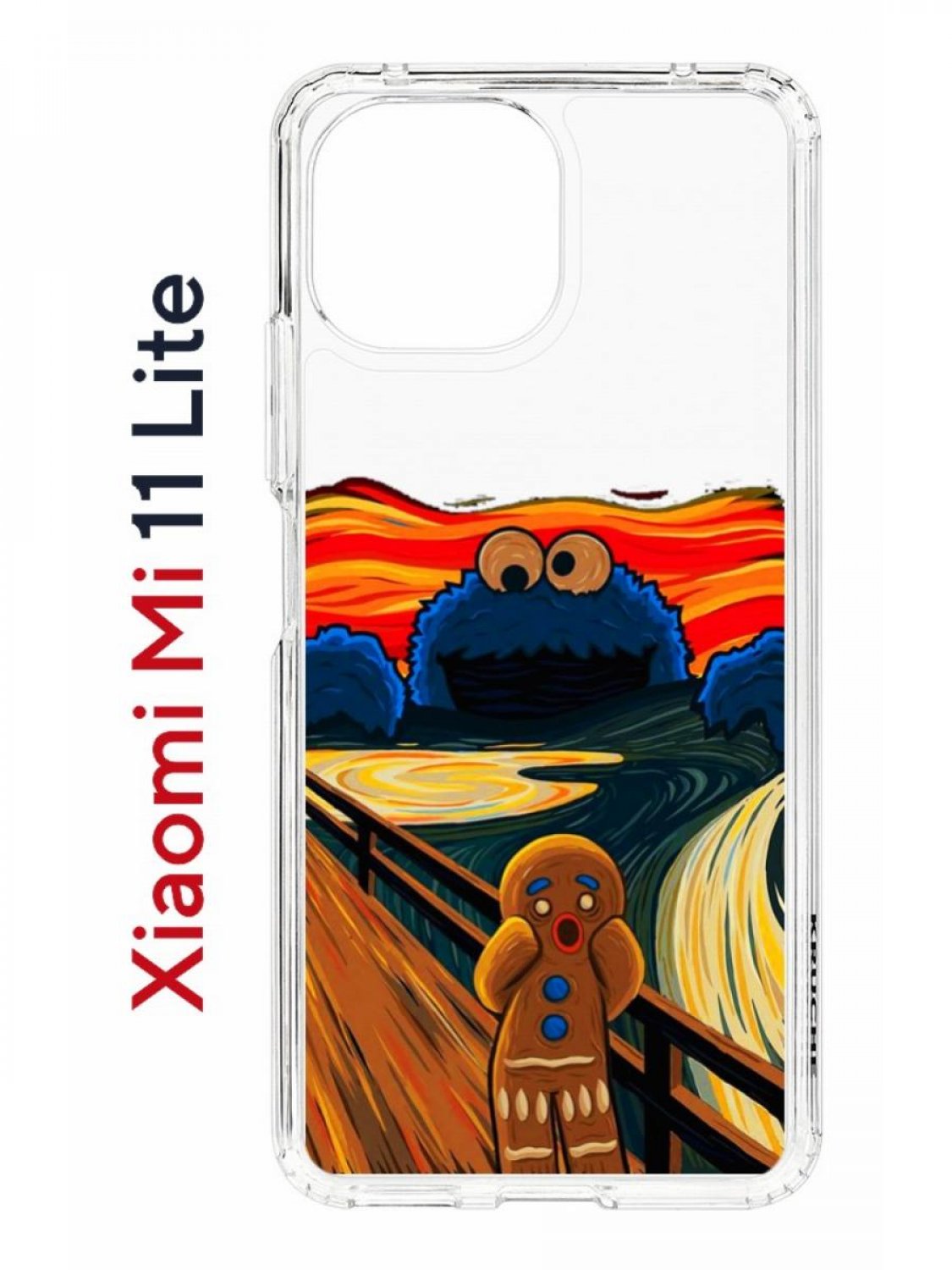 Чехол на Xiaomi Mi 11 Lite Kruche Print Cookie Scream,противоударный бампер с принтом
