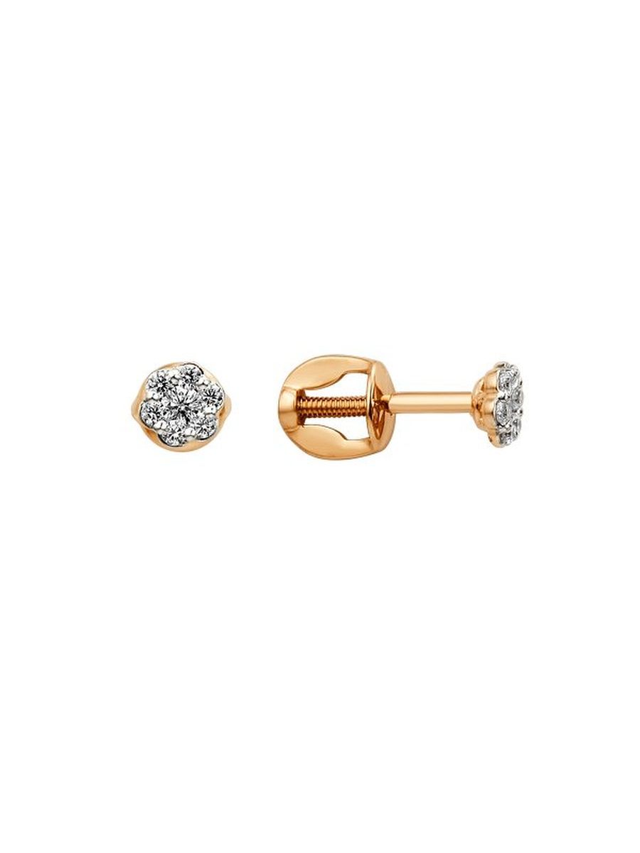 

Серьги пусеты из золота TEO MAORI 8007092-1102, фианит, 8007092-1102