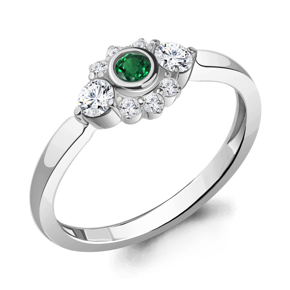 

Кольцо из серебра с фианитом Aquamarine Aquamarine 67474АГ_925_р р, 67474АГ_925_р