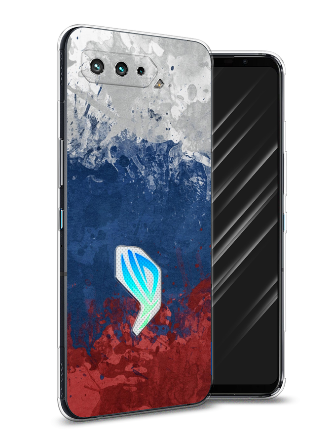 

Чехол Awog на Asus ROG Phone 5 "Флаг России неровный", Белый;синий;красный, 44250-5