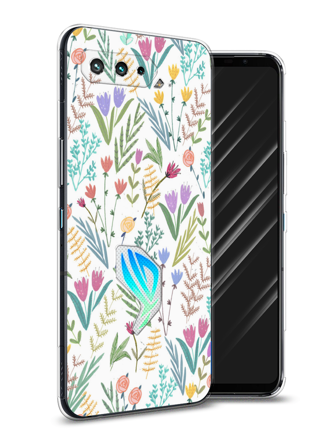 

Чехол Awog на Asus ROG Phone 5 "Полевые цветы рисунок", Белый;зеленый, 44250-8