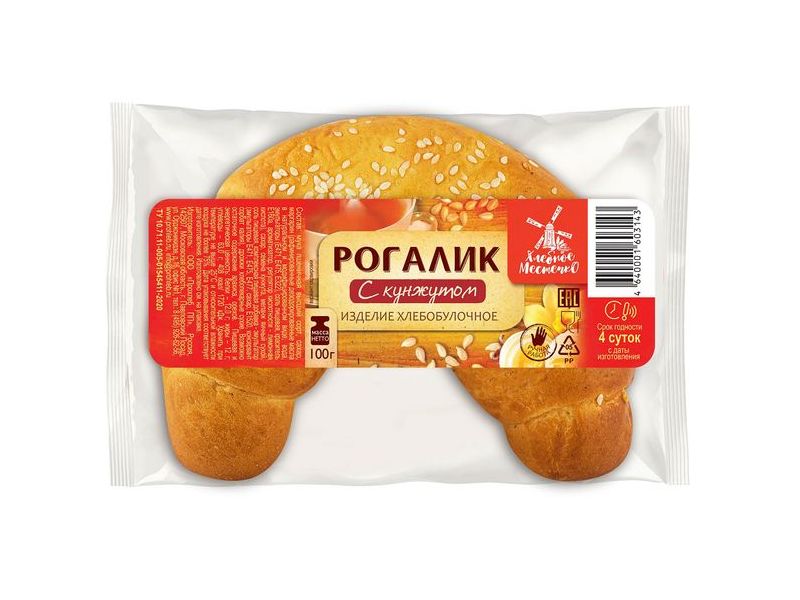 

Рогалик Хлебное Местечко с кунжутом 100 г