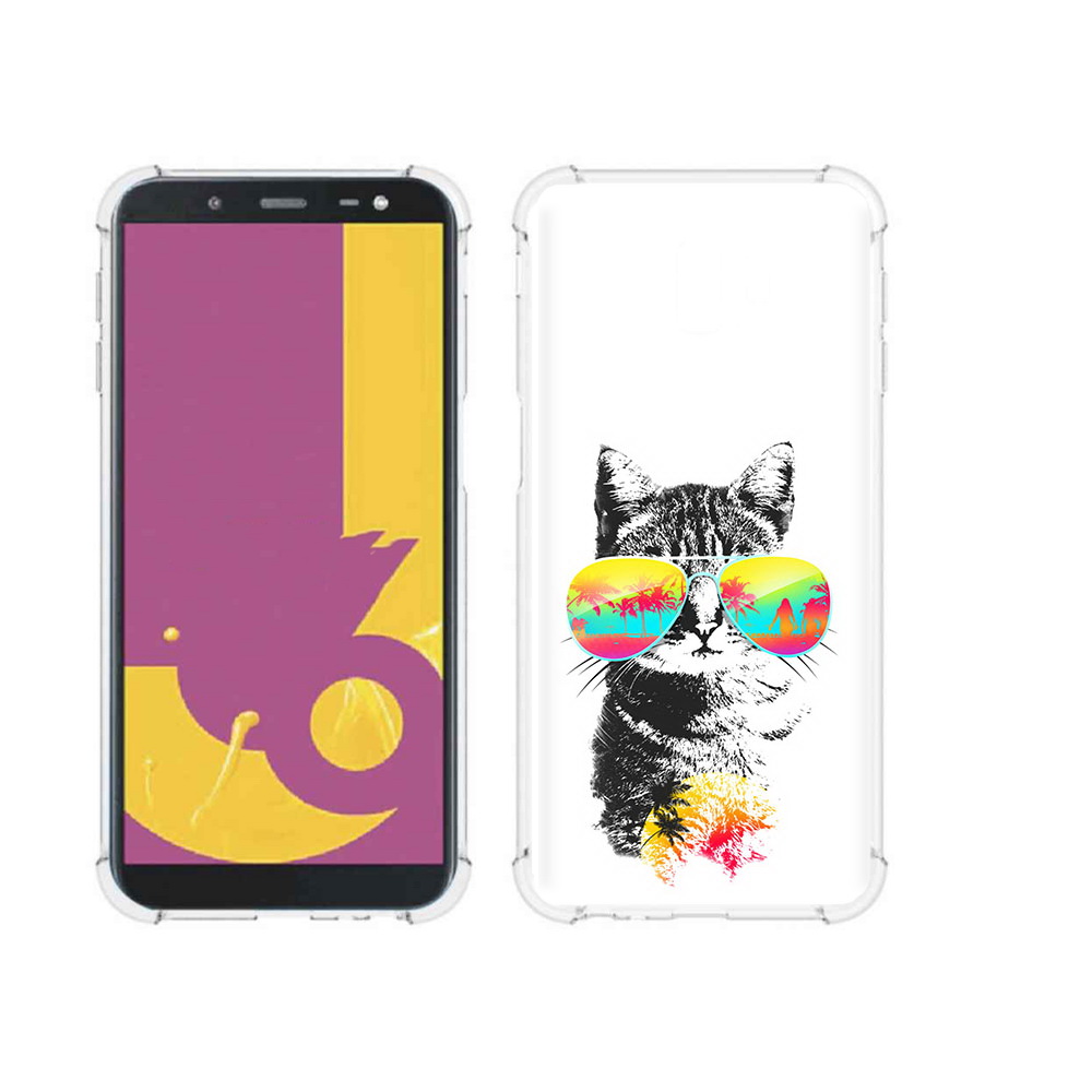 

Чехол MyPads Tocco для Samsung Galaxy J6+ (2018) крутой кот (PT119175.557.425), Прозрачный, Tocco