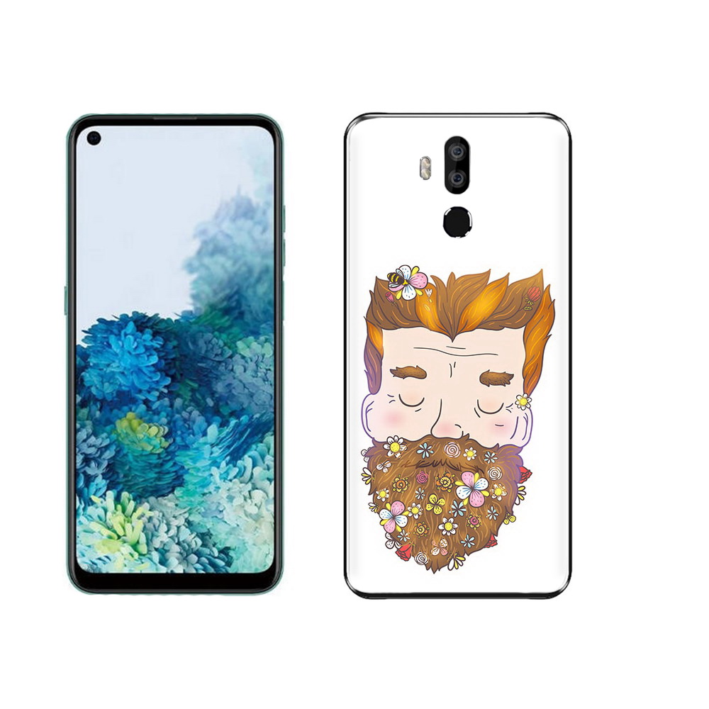 

Чехол MyPads Tocco для Oukitel K9 мужчина с цветами в бороде, Прозрачный, Tocco