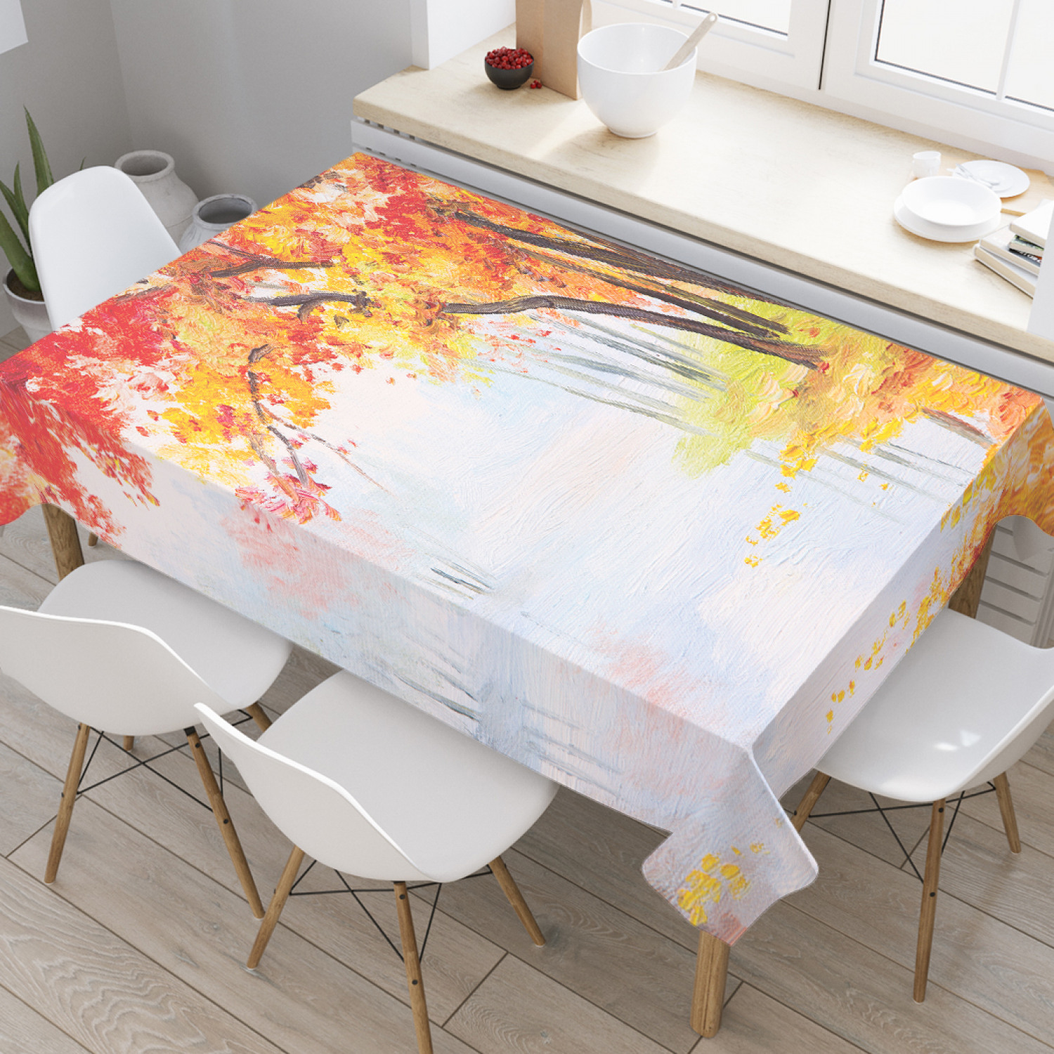 

Скатерть прямоугольная JoyArty "Туманная сторона" из оксфорда, 120x145 см, Голубой, Туманная сторона