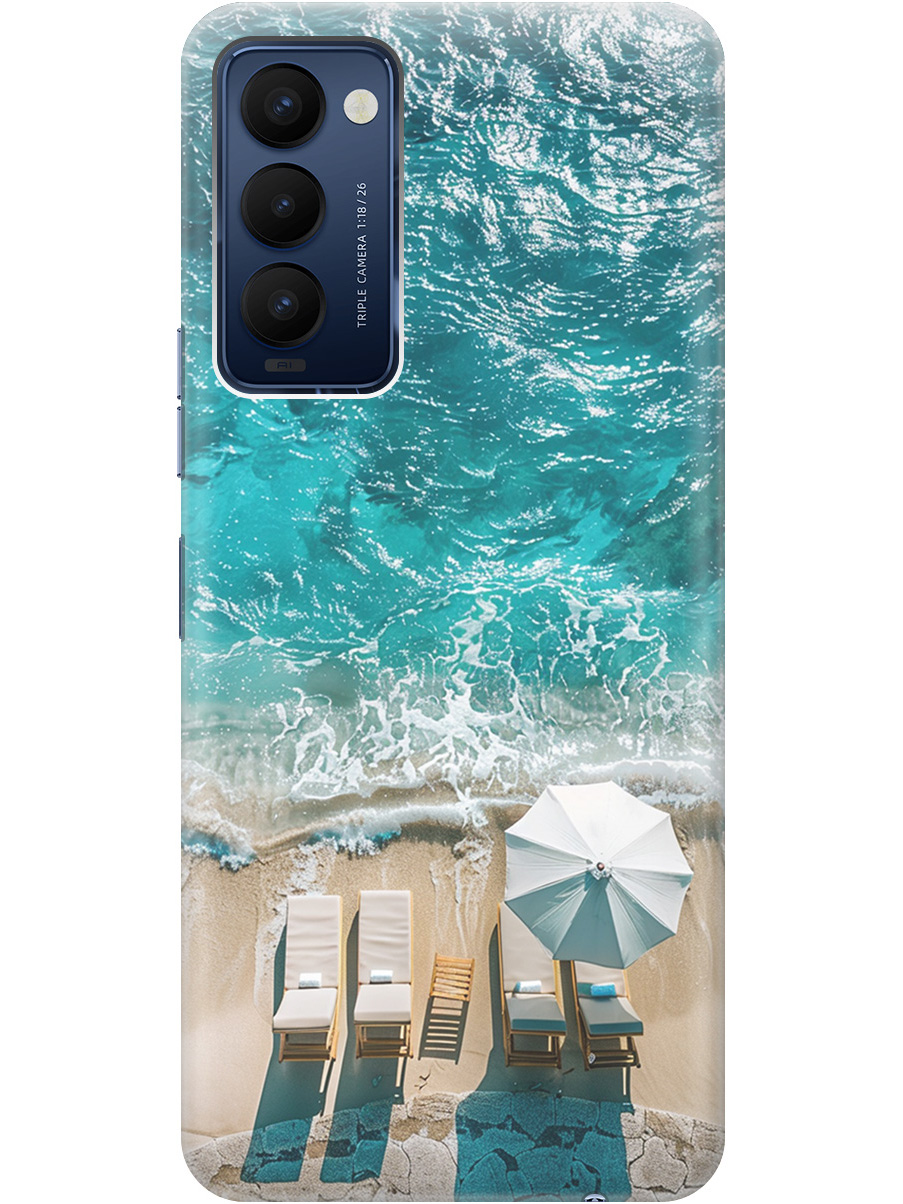 

Силиконовый чехол на Tecno Camon 18 / 18P с принтом "Лазурное море", Прозрачный;голубой;бежевый, 741735941