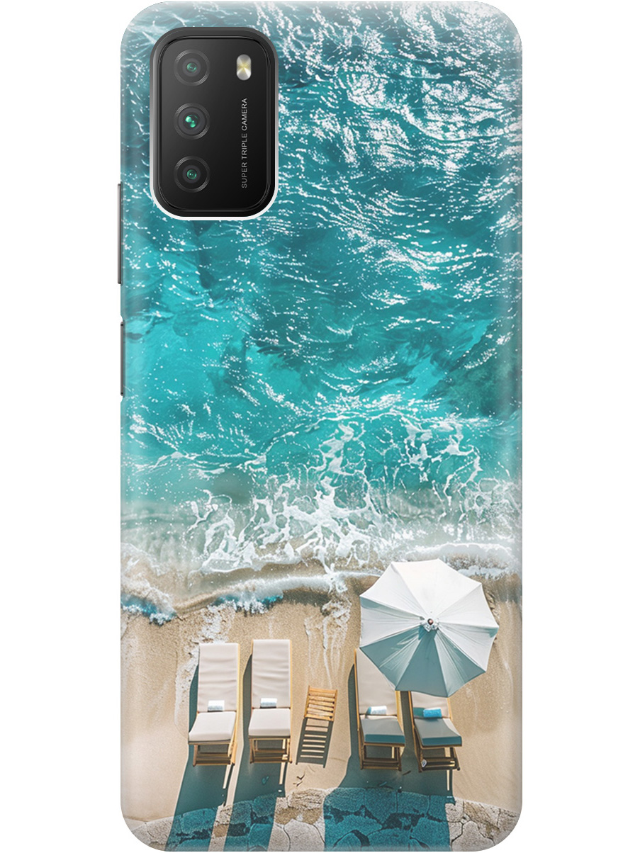 

Силиконовый чехол на Xiaomi Redmi 9T / Poco M3 с принтом "Лазурное море", Прозрачный;голубой;бежевый, 724142741
