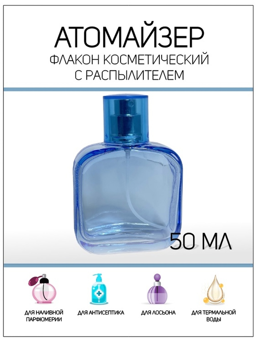 Атомайзер для духов стеклянный Французский Дворик Синий 50 мл универсальный русско французский разговорник