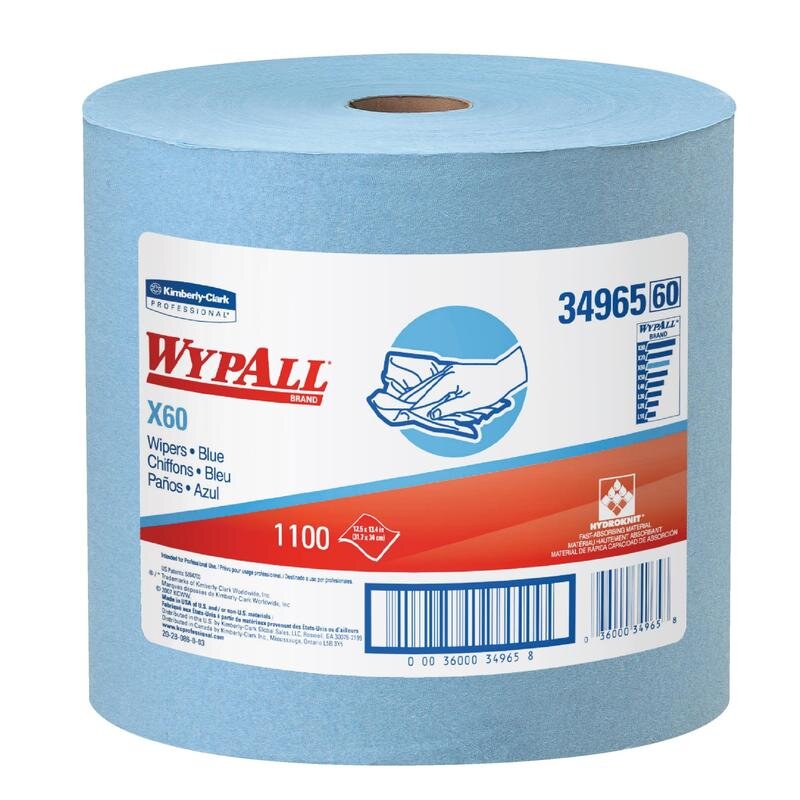 Нетканый протирочный материал Kimberly Clark Wypall x60 34965 голубой 1100 л., 972832