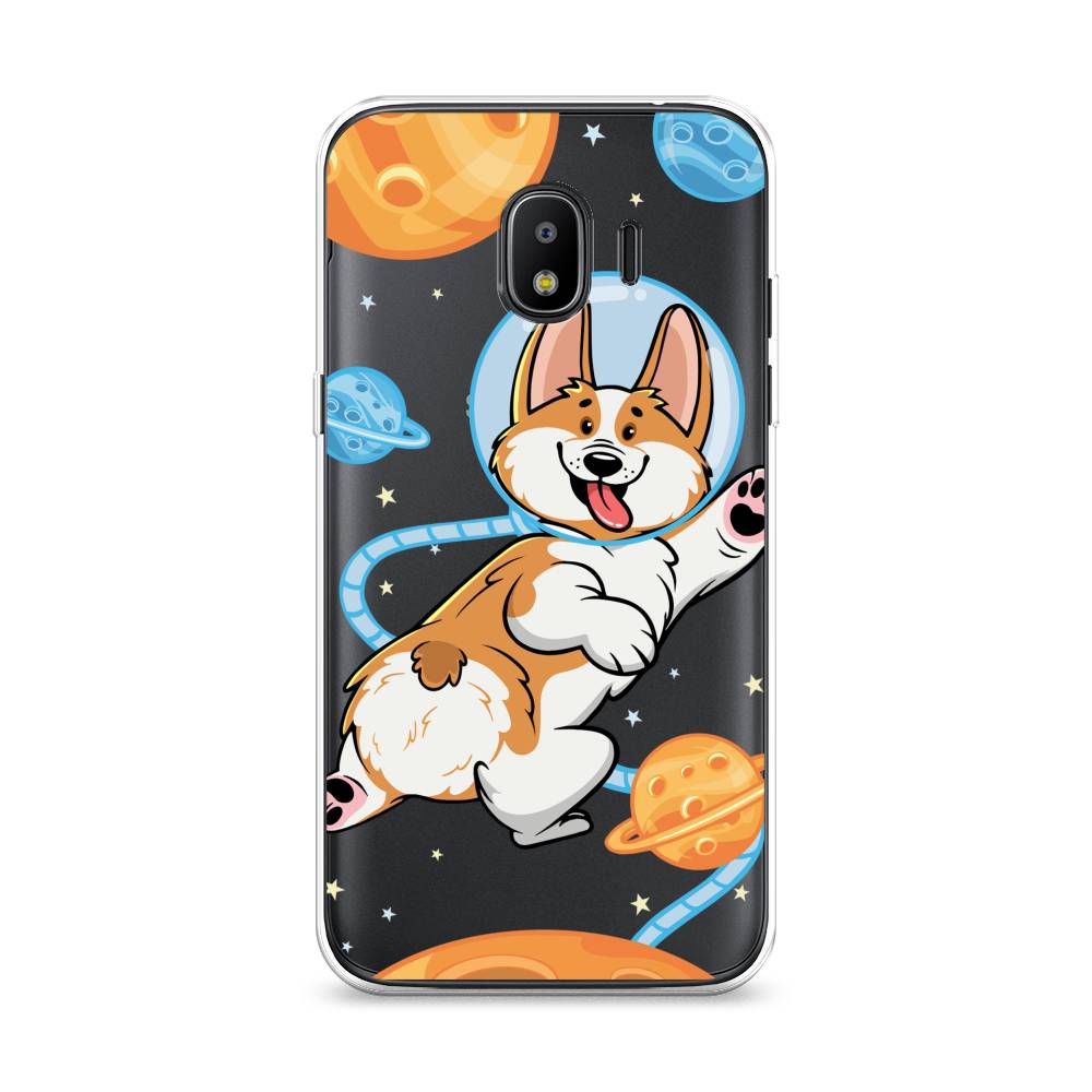 

Чехол на Samsung Galaxy J2 2018 "Корги-космонавт", Голубой;бежевый;белый, 25650-1