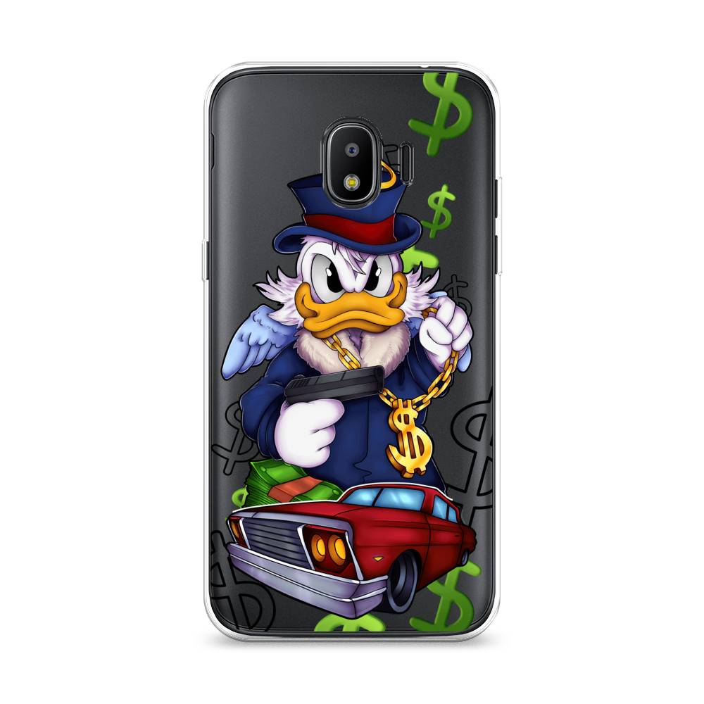 

Чехол на Samsung Galaxy J2 2018 "Scrooge McDuck with a Gold Chain", Красный;синий;белый, 25650-6