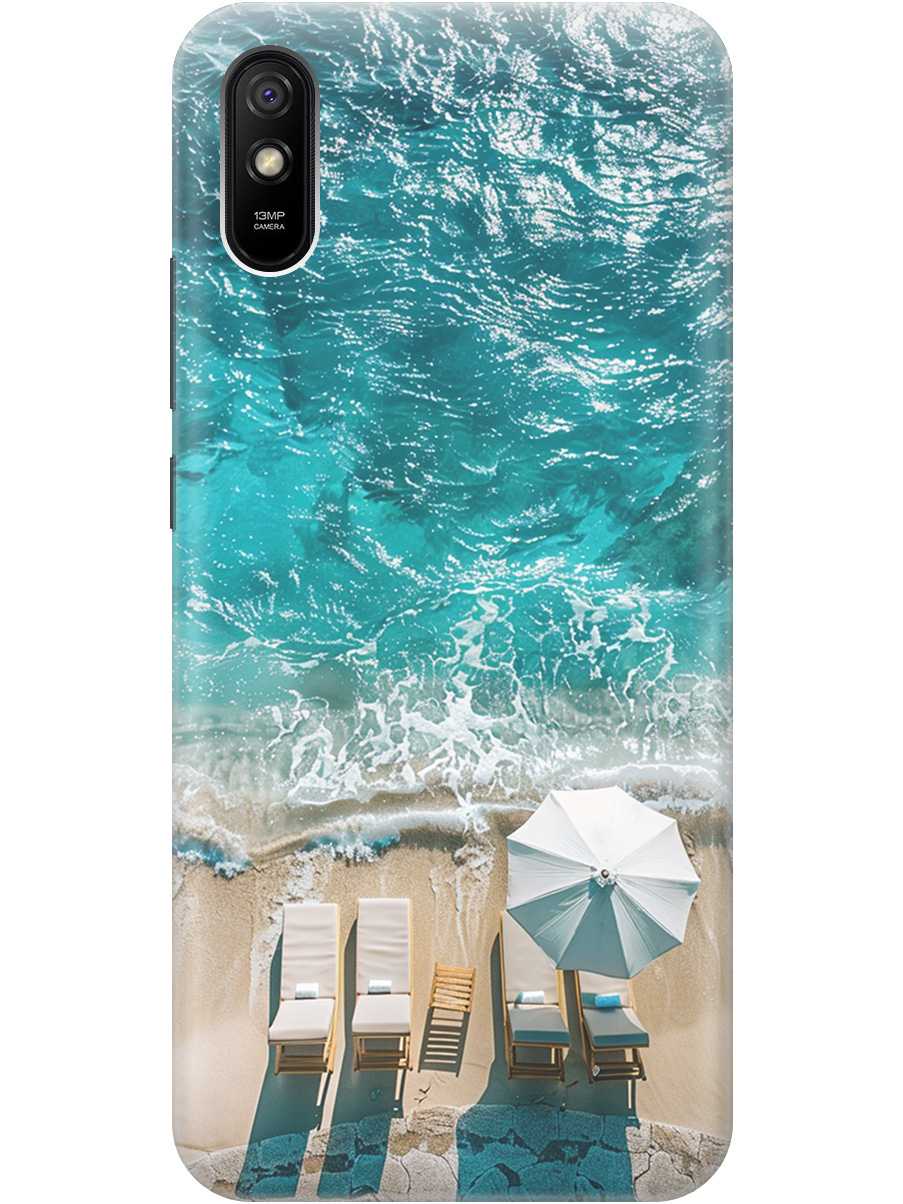 

Силиконовый чехол на Xiaomi Redmi 9A с принтом "Лазурное море", Прозрачный;голубой;бежевый, 723276941