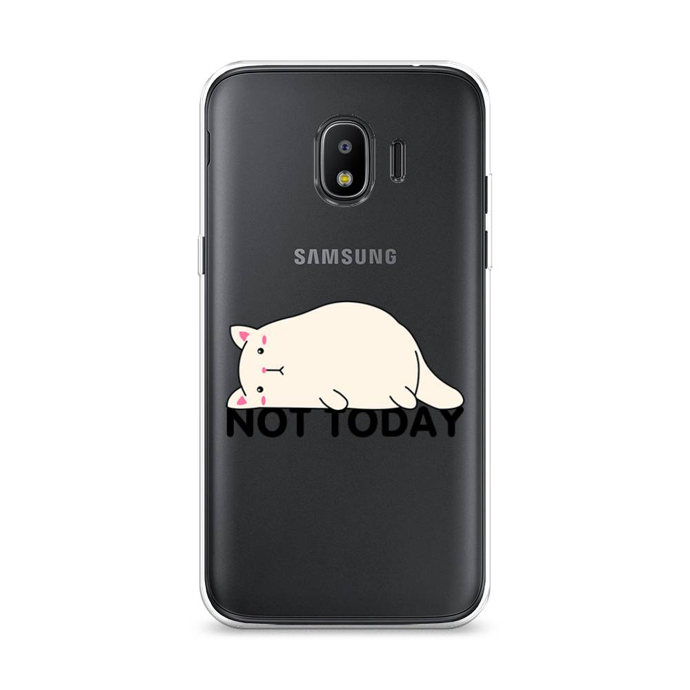 

Чехол на Samsung Galaxy J2 2018 "Cat not today", Белый;розовый;черный, 25650-1