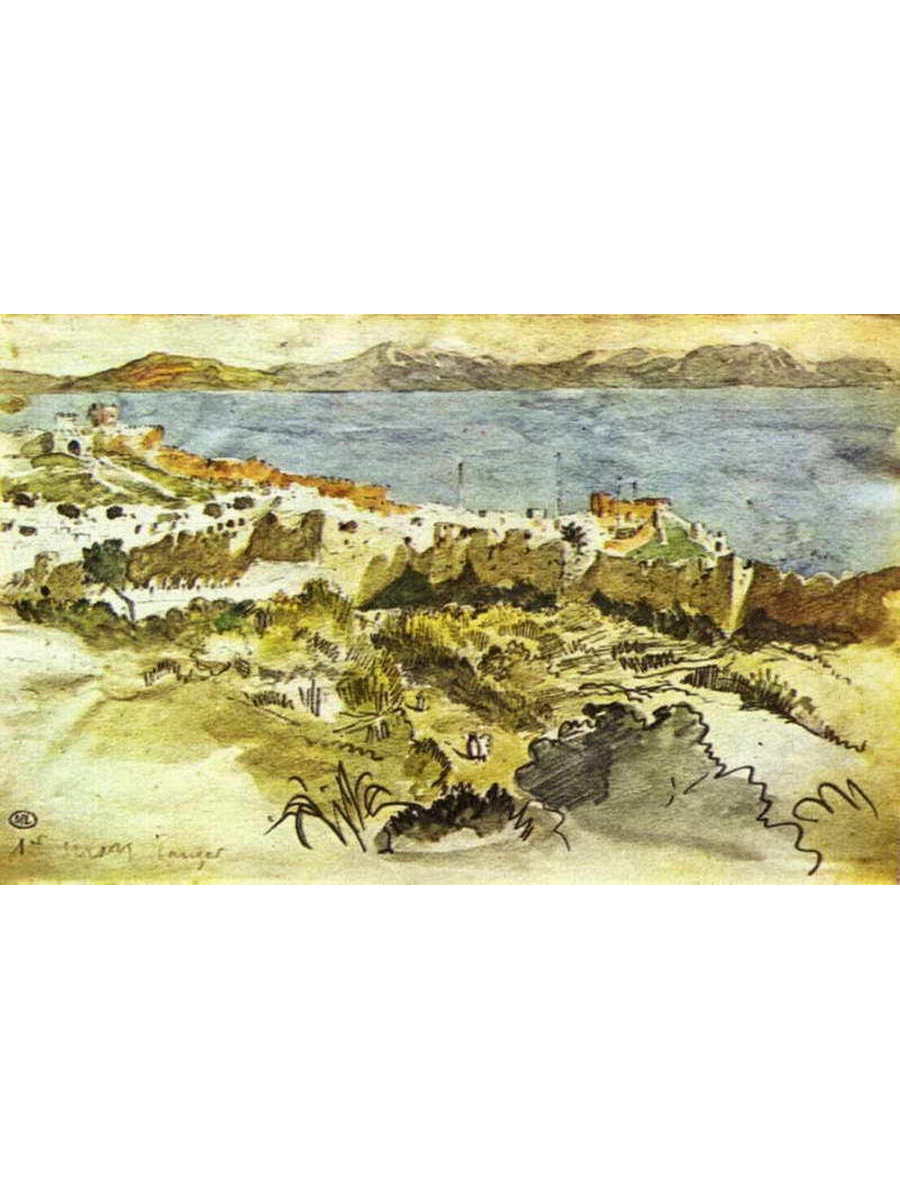

Постер DRABS A2 Делакруа Эжен 1798 - 1863 Бухта Танжера в Марокко