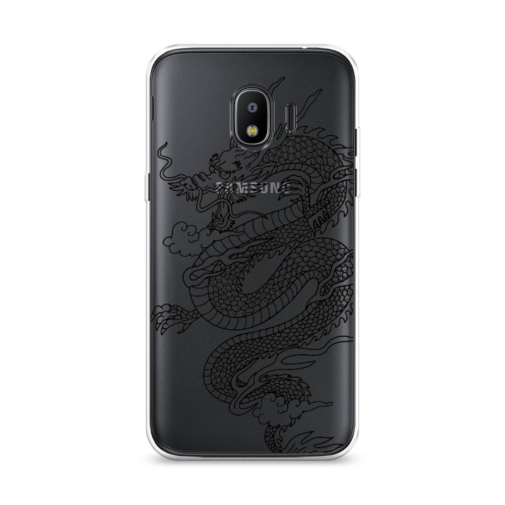 

Чехол на Samsung Galaxy J2 2018 "Большой китайский дракон", Черный;серый, 25650-1