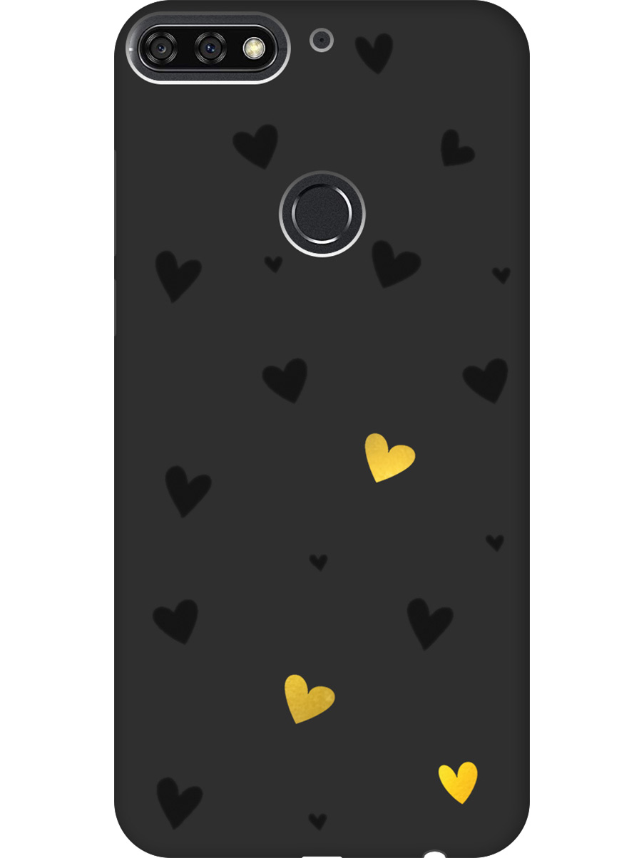 

Силиконовый чехол на Honor 7C / 7A Pro / Huawei Y6 Prime (2018) с принтом 830465, Черный;золотистый, 717873091