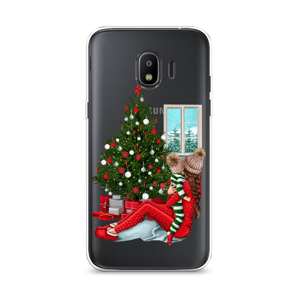 

Чехол на Samsung Galaxy J2 2018 "Новый год с мамой", Красный;зеленый;голубой, 25650-6