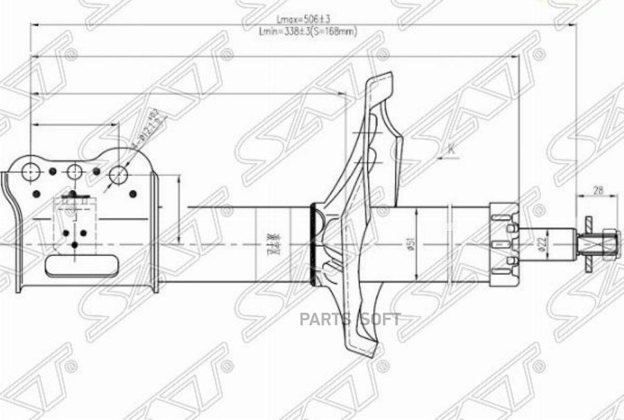 

Sat Стойка Передняя Mazda Capella/626 97-02 Lh