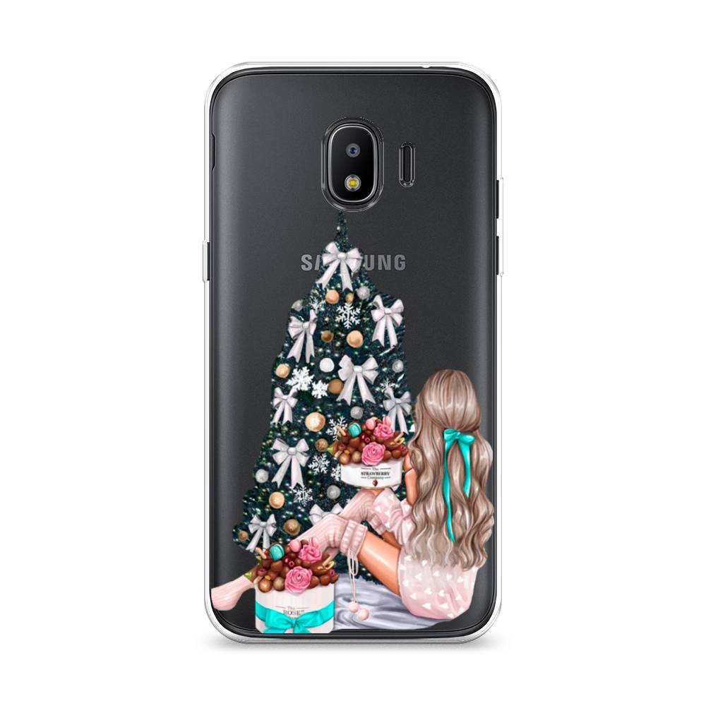 

Чехол на Samsung Galaxy J2 2018 "New Year", Зеленый;бежевый;голубой, 25650-5