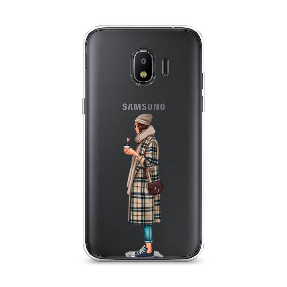 

Чехол на Samsung Galaxy J2 2018 "Утренний кофе", Коричневый;бежевый, 25650-6
