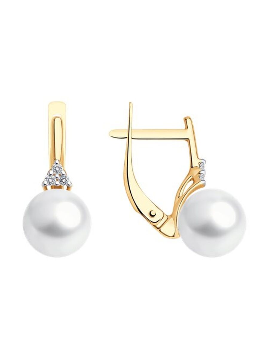 

Серьги из золота TEO MAORI 837792350, жемчуг культивированный/фианит, 837792350
