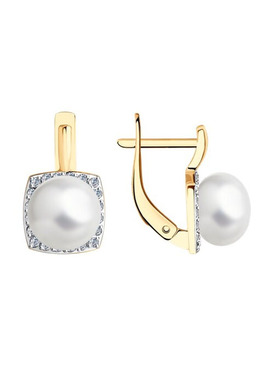 

Серьги из золота TEO MAORI 837792329, жемчуг культивированный/фианит, 837792329
