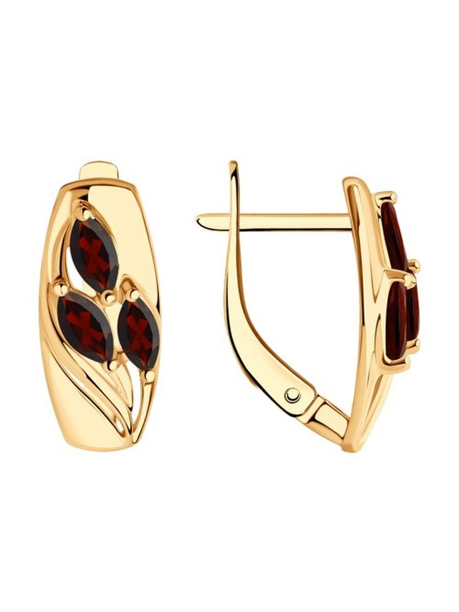 

Серьги из золота TEO MAORI 837727491, гранат, 837727491