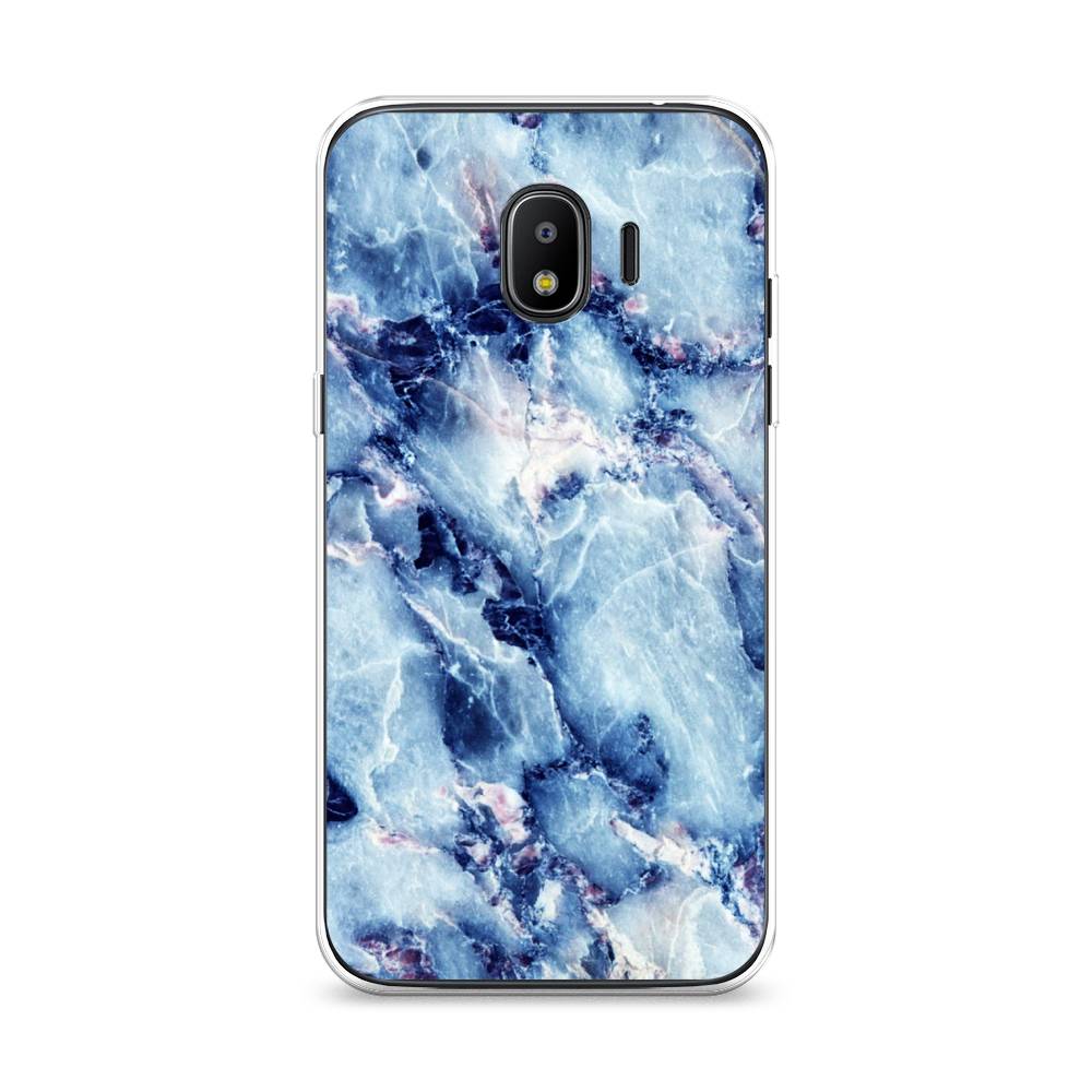 

Чехол на Samsung Galaxy J2 2018 "Мрамор с синими прожилками", Синий, 25650-3