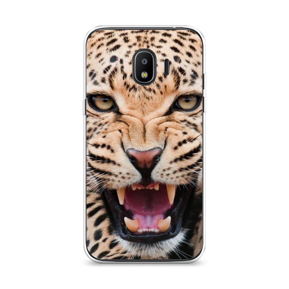 

Чехол на Samsung Galaxy J2 2018 "Леопард 3d", Бежевый;черный, 25650-6