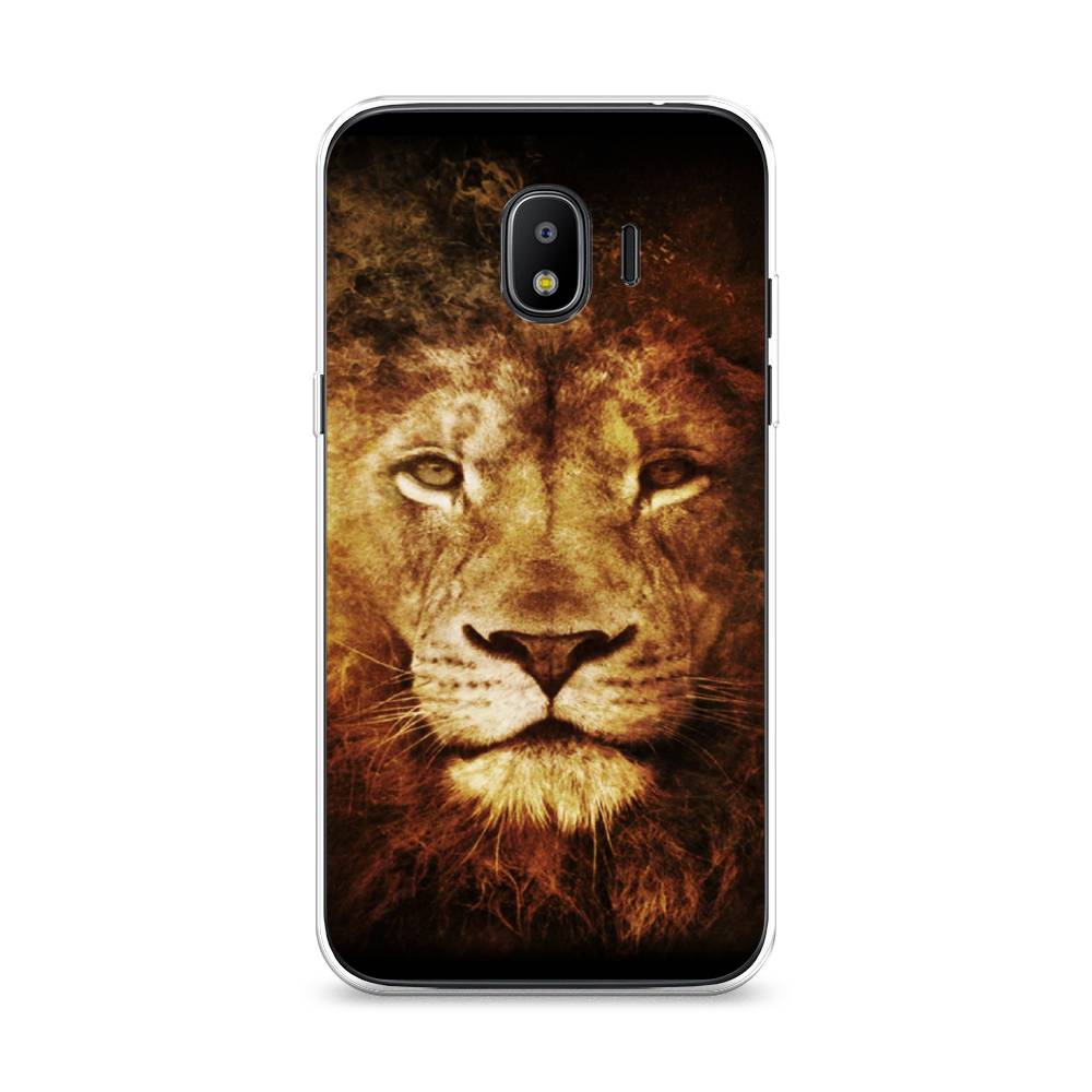 

Чехол на Samsung Galaxy J2 2018 "Лев", Черный;коричневый;желтый, 25650-6