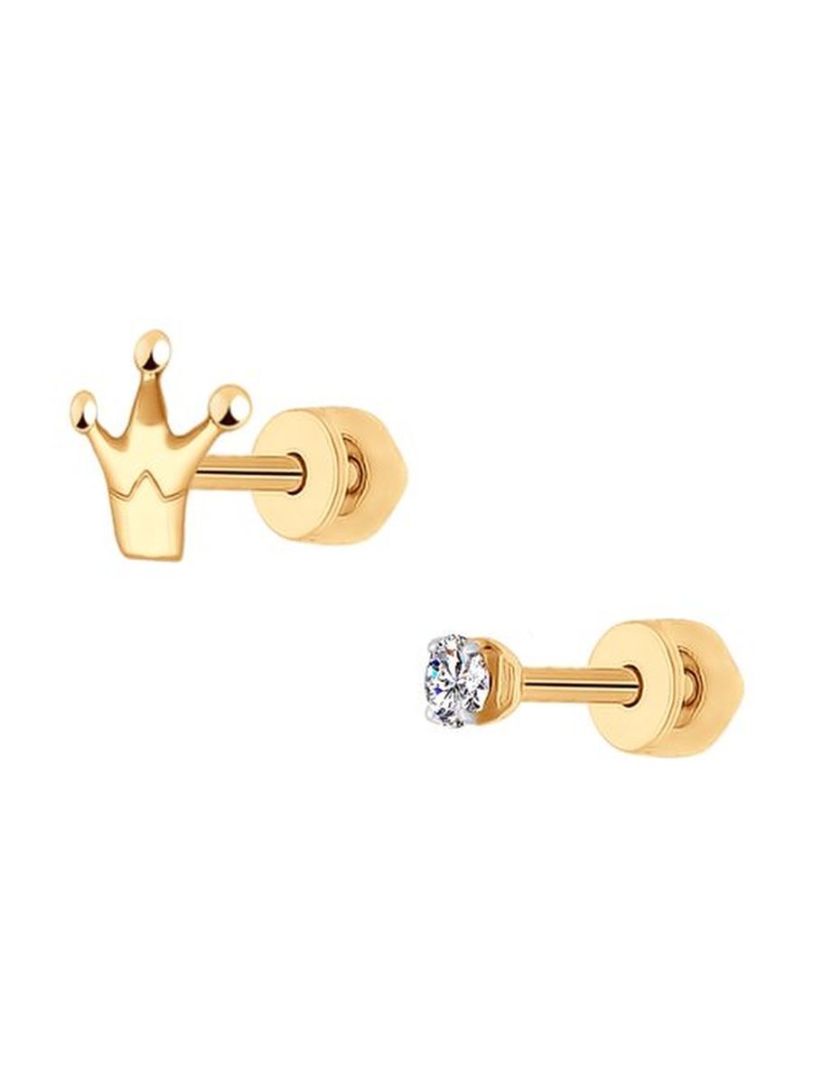

Серьги пусеты из золота TEO MAORI 8027271-4, фианит, 8027271-4
