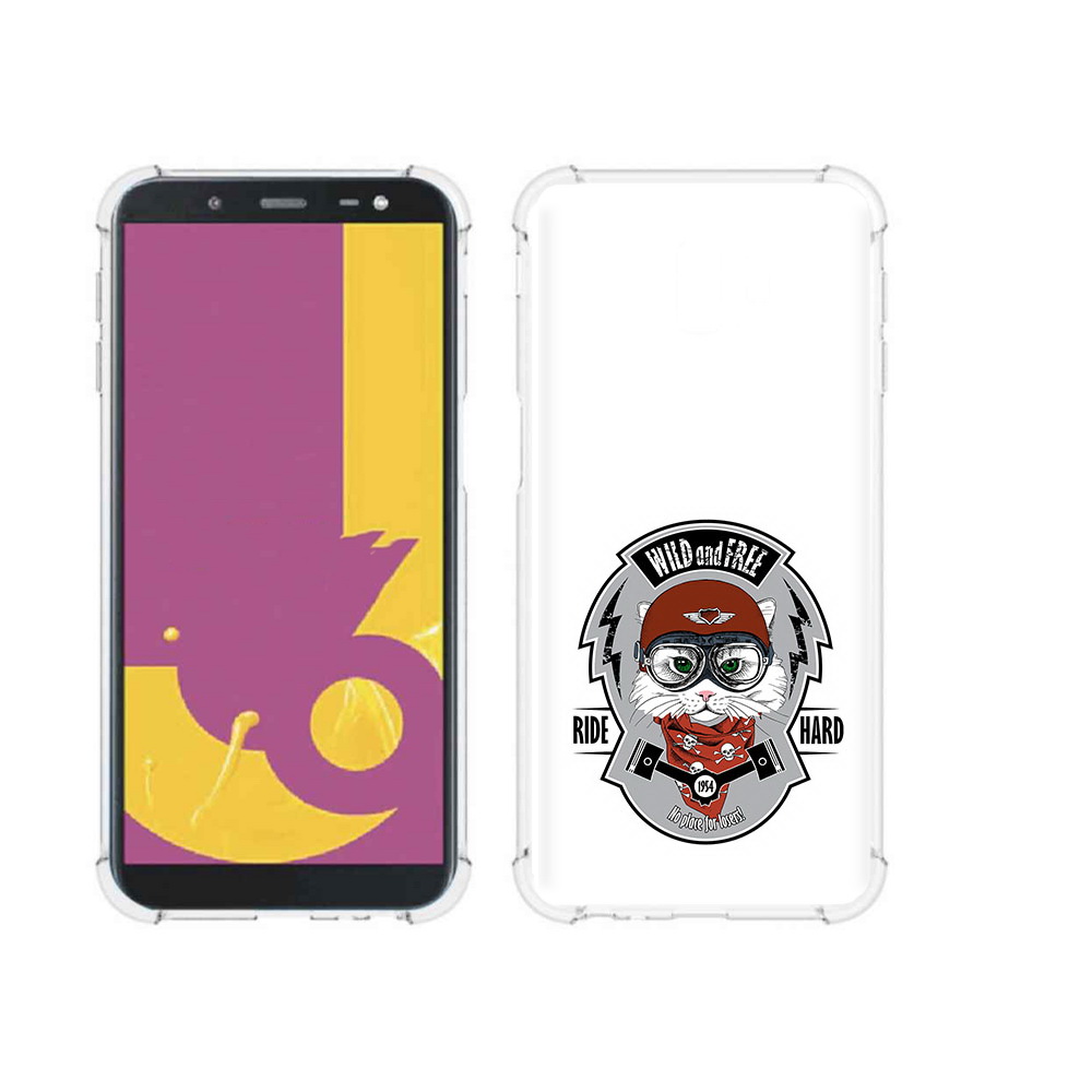 Чехол MyPads Tocco для Samsung Galaxy J6+ (2018) кошка в шлеме (PT119175.557.404)