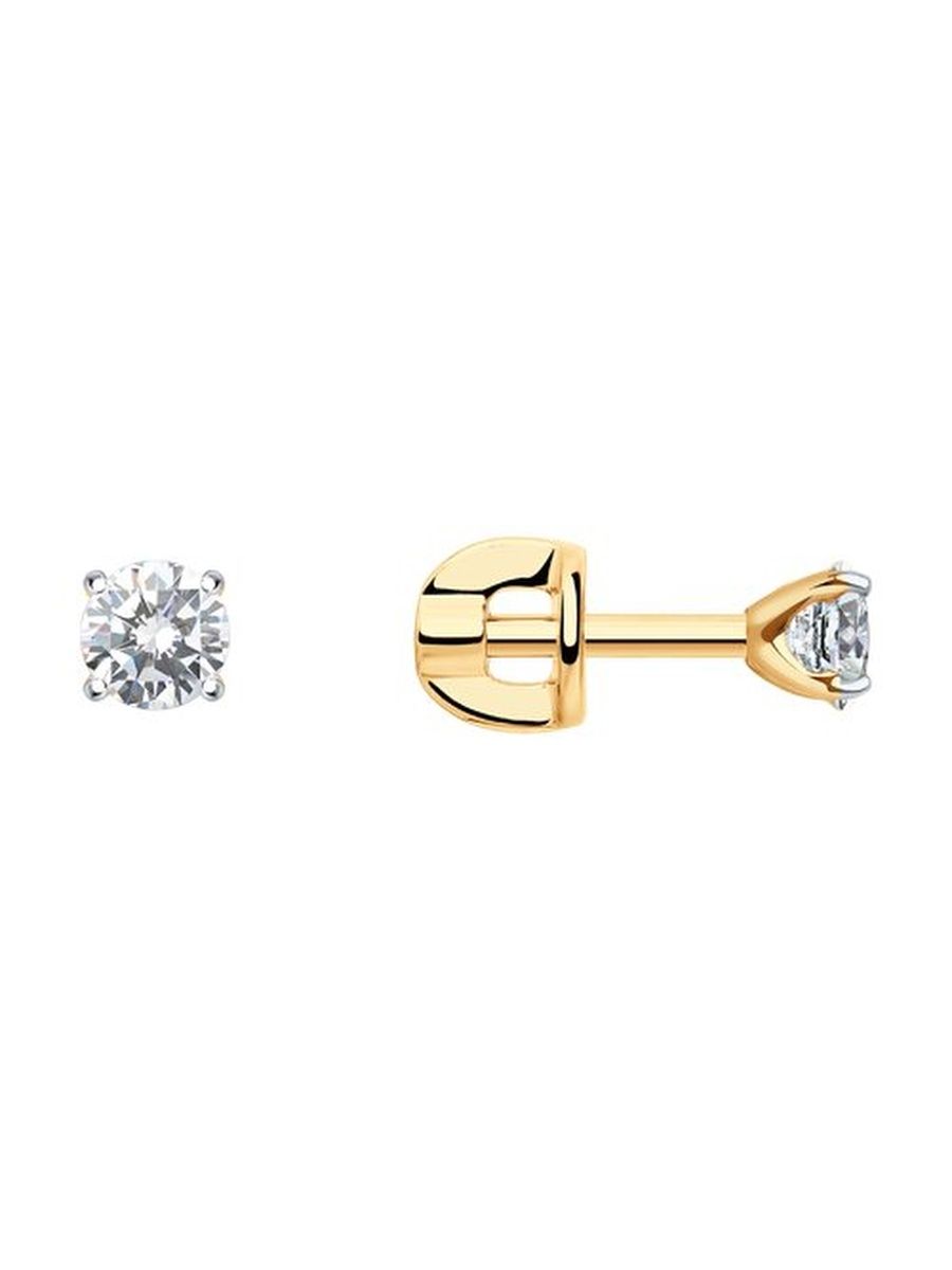 

Серьги пусеты из золота TEO MAORI 8026934-4, фианит, 8026934-4