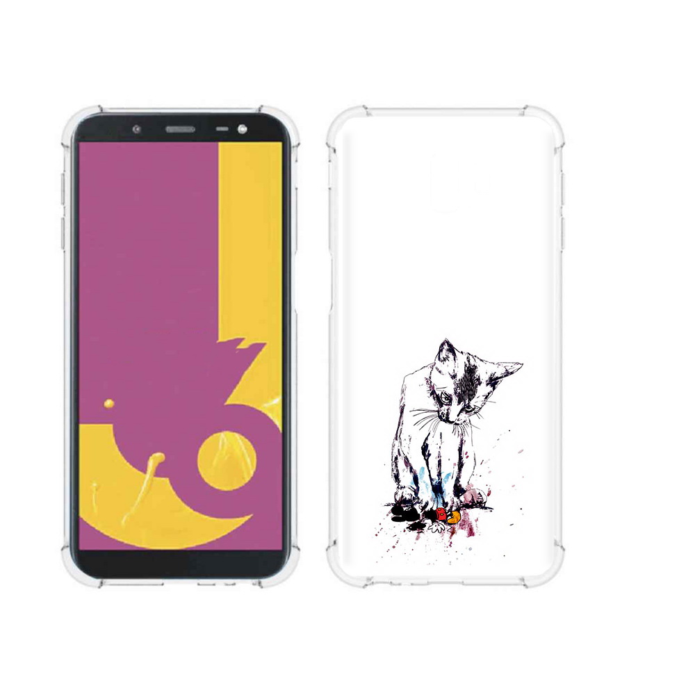 

Чехол MyPads Tocco для Samsung Galaxy J6+ (2018) кот и микки (PT119175.557.399), Прозрачный, Tocco