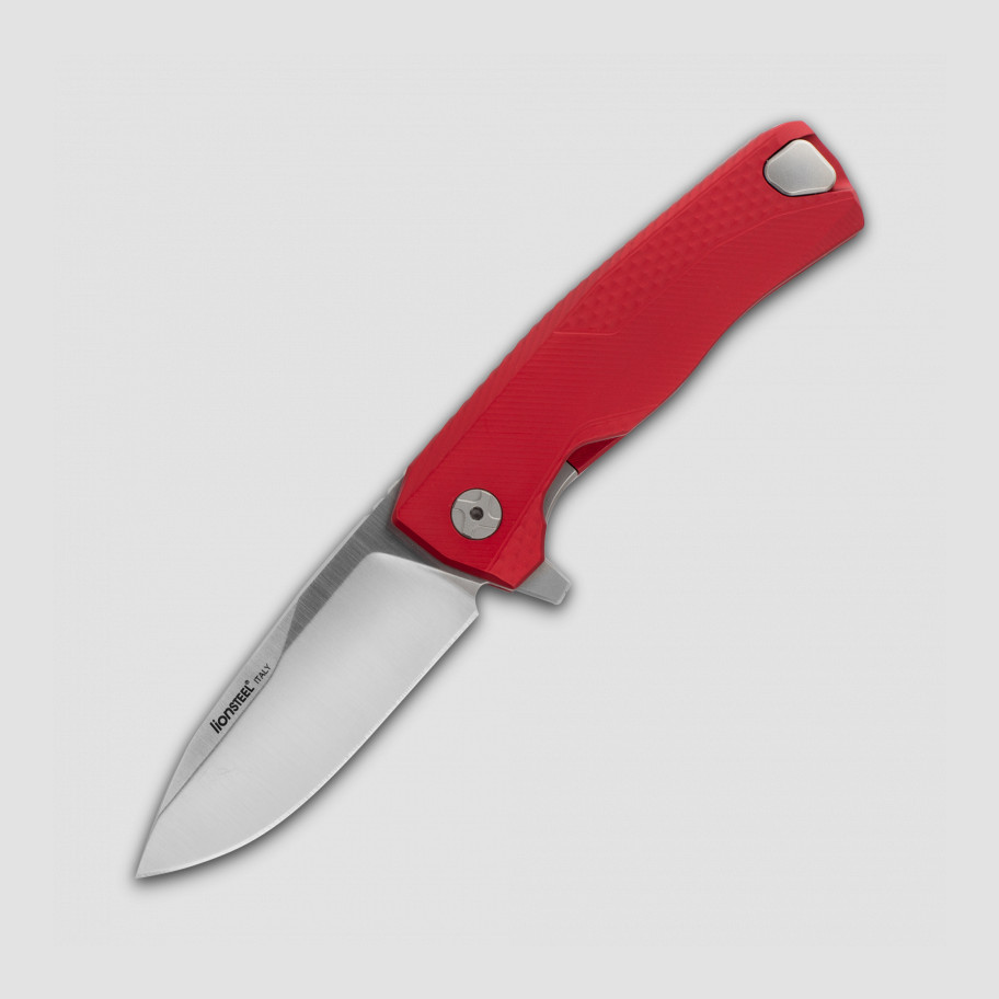 Нож складной LIONSTEEL, ROK Ball-Bearing, Red Solid, длина клинка: 8,6 см, красный