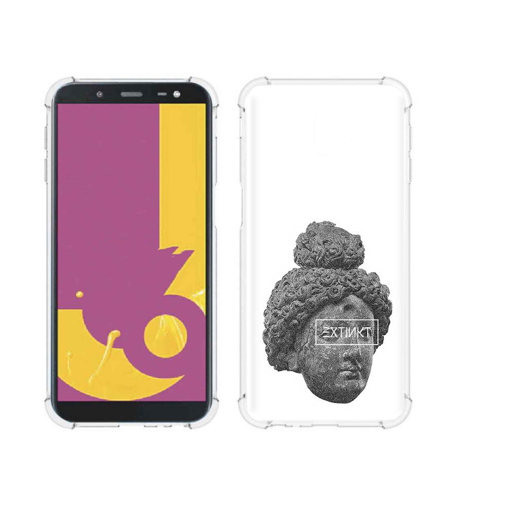 

Чехол MyPads Tocco для Samsung Galaxy J6+ (2018) каменное лицо девушки (PT119175.557.383), Прозрачный, Tocco