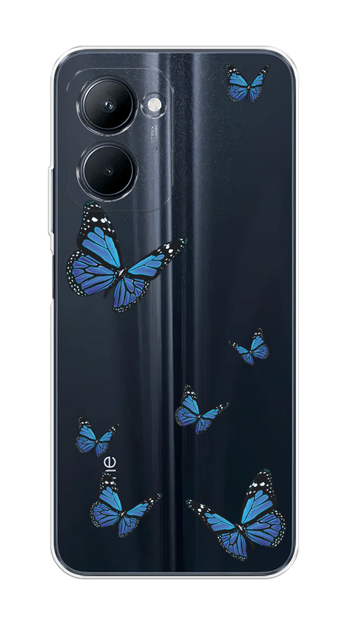 

Чехол на Realme C33 "Blue butterflies", Синий;черный, 2511350-1