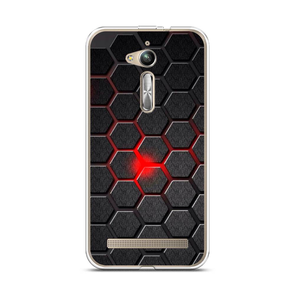 

Чехол на Asus Zenfone GO ZB500KG/500KL "Соты красные", 42250-3
