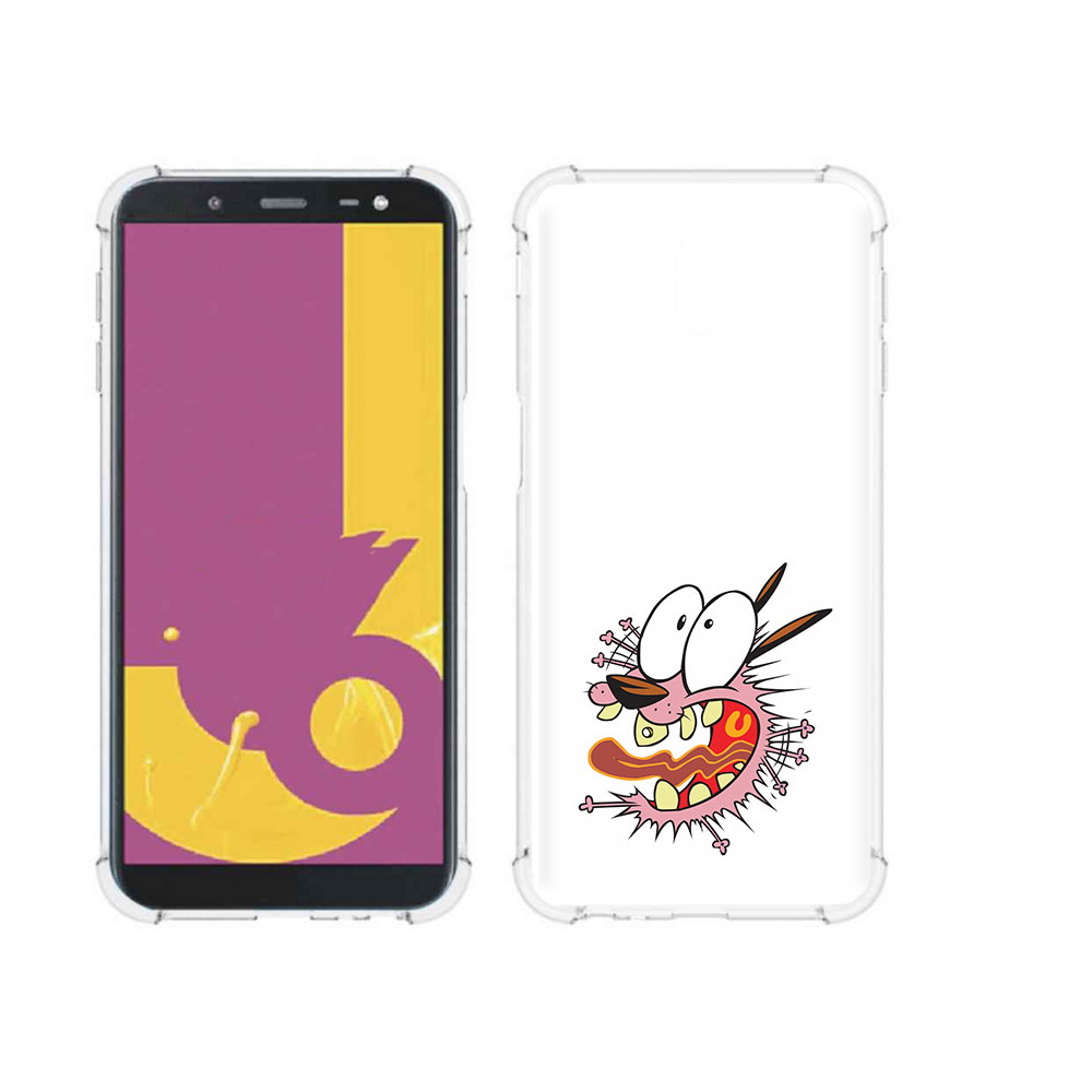 

Чехол MyPads Tocco для Samsung Galaxy J6+ (2018) испуганный бобик (PT119175.557.381), Прозрачный, Tocco