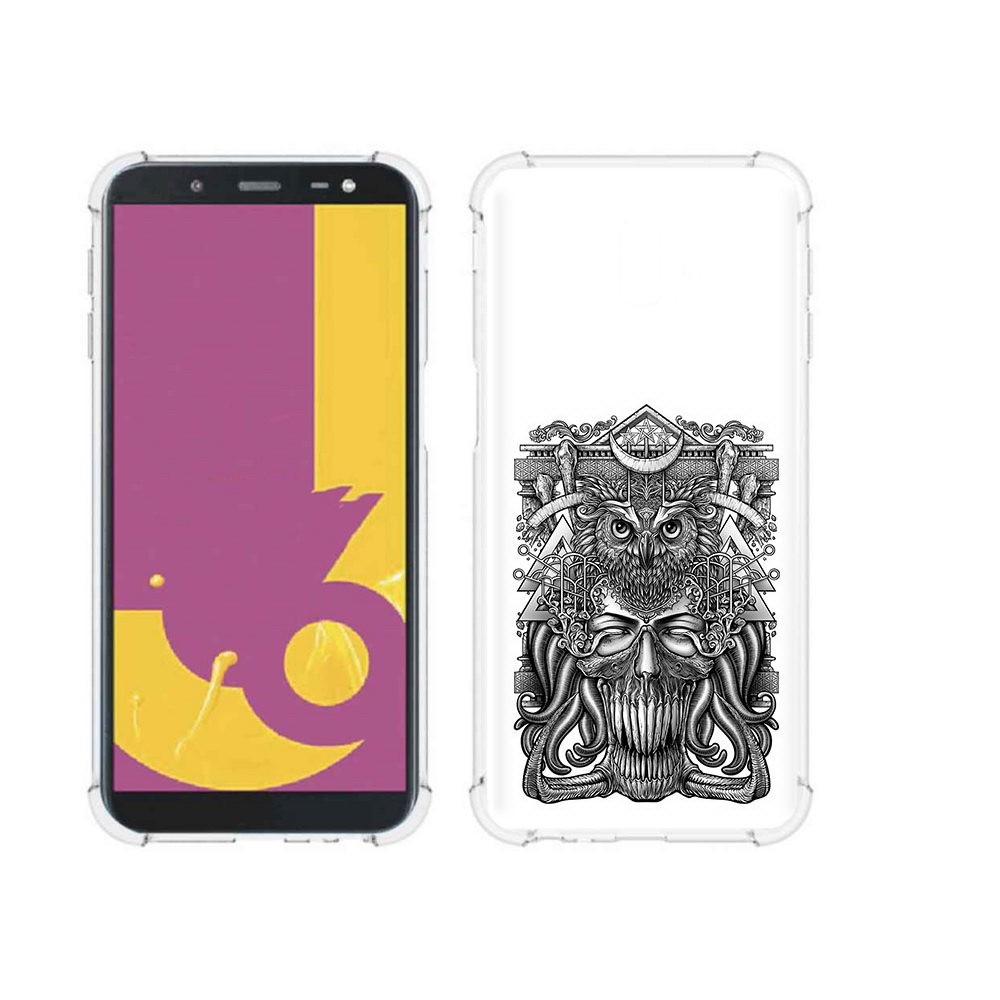 

Чехол MyPads Tocco для Samsung Galaxy J6+ (2018) зубастая сова (PT119175.557.369), Прозрачный, Tocco