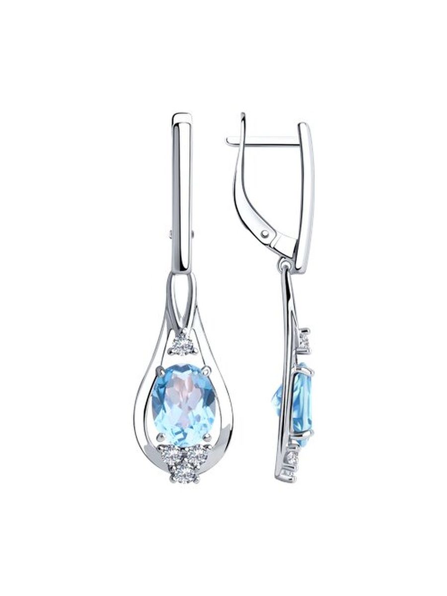 

Серьги из серебра TEO MAORI 892022277, топаз/фианит, 892022277