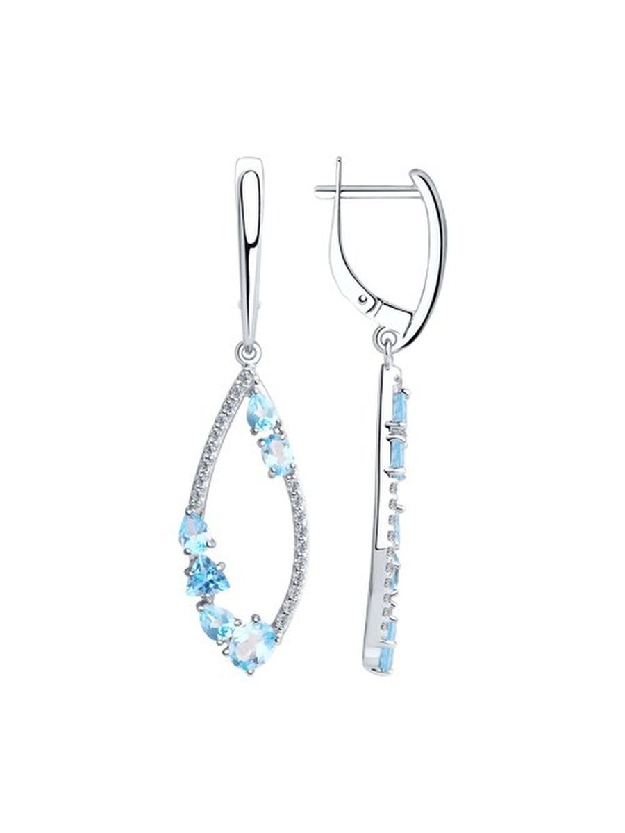 

Серьги из серебра TEO MAORI 892022109, топаз/фианит, 892022109